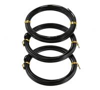 ItkFresh 3 Rolls Bonsai Aluminum Wire, Flexible Black Shaping Wire For Tree Modelling, Gardening Craft Tool, 1.0mm/1.5mm/2.0mm, 10m Per Roll For Landscape Plant Styling