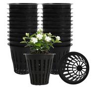 ItkFresh 60Pcs Thick Plastic Nursery Set with Trays, Small Black Containers for Seed Starting Plant Propagation, Home Garden Flower Pots for Succulent Cacti Herbs Vegetables
