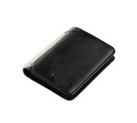 ITKXRVJZM wallet Men Wallet Genuine Leather Blocking Trifold Wallet Vintage Thin Short Multi Function ID Credit Card Holder Male Purse Money Portable, One Color, Black -Three Folds