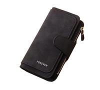 ITKXRVJZM wallet Women's Korean Version Wallet Three Fold Fashion Women's Bag Multi-card Portable, One Color, Black C157-1