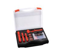 ITL 1/4″ Drive 1,000V Insulated Socket & Ring Wrench Set - IEC60900 & ASTM F1505 Certified, Impact & Flame Resistant, Supplied in Protective Case