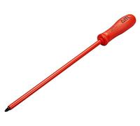 ITL Insulated Tools Pozidriv Screwdriver - 250mm x 6 x No 2 Extra-long insulated tool for safe high-reach fastening in electrical installations