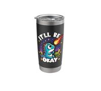 It'll Be Okay Cute Dinosaur Watching Meteorite Pessimist Stainless Steel Insulated Tumbler