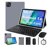 ITMEIPC Tablet, Android 14 Tablet with 12GB RAM 64GB ROM, Octa-Core Processor Tablets with Keyboard, Mouse, 10.1 Inch 1280 * 800 IPS Touch Screen, Dual Camera, WiFi 6, BT 5.4, 6000mAh Battery