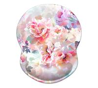 ITNRSIIET Ergonomic Mouse Pad with Gel Wrist Rest, Desktop Comfort Office Supplies Mouse Pad, Smooth Surface Non-Slip PU Base,8.7 x 7.2 in,B08-Beautiful Flowers