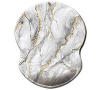 ITNRSIIET Ergonomic Mouse Pad with Gel Wrist Rest, Desktop Comfort Office Supplies Mouse Pad, Smooth Surface Non-Slip PU Base,8.7 x 7.2 in,Gray Marbling