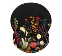 ITNRSIIET Ergonomic Mouse Pad with Gel Wrist Rest, Desktop Comfort Office Supplies Mouse Pad, Smooth Surface Non-Slip PU Base,8.7 x 7.2 in,Pretty Flowers Plants