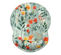 ITNRSIIET Ergonomic Mouse Pad with Gel Wrist Rest, Desktop Comfort Office Supplies Mouse Pad, Smooth Surface Non-Slip PU Base,8.7 x 7.2 in,B02-Beautiful Flowers
