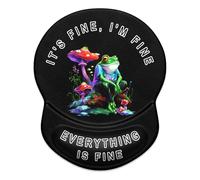 ITNRSIIET Ergonomic Mouse Pad with Gel Wrist Rest, Desktop Comfort Office Supplies Mouse Pad, Smooth Surface Non-Slip PU Base,8.7 x 7.2 in,Unhappy Frog