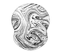 ITNRSIIET Ergonomic Mouse Pad with Gel Wrist Support Small Wrist Rest Smooth Surface Non-Slip PU Base Comfortable Office Supplies Pain Relief, 8.7 x 7.2 inches, Black and White Texture