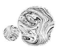 ITNRSIIET Ergonomic Mouse Pad with Wrist Support, Non-Slip Rubber Base, Comfortable Office Supplies, Pain Relief, 9.8x9.1 Inches, Black and White