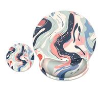 ITNRSIIET Ergonomic Mouse Pad with Wrist Support Wrist Rest Smooth Surface Non-Slip Rubber Base Comfortable Office Supplies Pain Relief, 9.8 x 9.1 inches,A05-Art Style Pattern