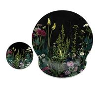 ITNRSIIET Ergonomic Mouse Pad with Wrist Support Wrist Rest Smooth Surface Non-Slip Rubber Base Comfortable Office Supplies Pain Relief, 9.8 x 9.1 inches,Pretty Flowers