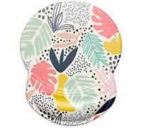 ITNRSIIET Mouse Pad, Ergonomic Mouse Pad with Gel Wrist Rest Support, Gaming Mouse Pad with Lycra Cloth, Non-Slip PU Base for Computer, Laptop, PC, Home, Office & Travel, Abstract Flower