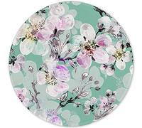 ITNRSIIET Mouse Pad with Stitched Edge, Premium-Textured Mouse Mat Waterproof Non-Slip Rubber Base Round Mousepad for Office Gaming Laptop, Cute Design Desk Accessories, Beautiful Flower Art
