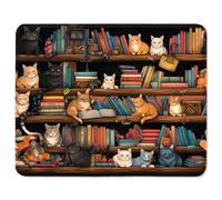 ITNRSIIET Mouse Pad with Stitched Edges, Premium-Textured Mouse Mat Pad, Non-Slip Rubber Base Mousepad for Gaming Laptop Computer & PC 260×210×3mm,Cat on the Desk