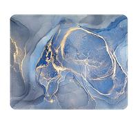 ITNRSIIET Mouse Pad with Stitched Edges, Premium-Textured Mouse Mat Pad, Non-Slip Rubber Base Mousepad for Gaming Laptop Computer & PC 260×210×3mm,Blue Marble Texture