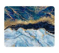 ITNRSIIET Mouse Pad with Stitched Edges, Premium-Textured Mouse Mat Pad, Non-Slip Rubber Base Mousepad for Gaming Laptop Computer & PC 260×210×3mm, Blue Cracked Marbling