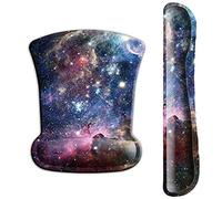 ITNRSIIET Mouse Pad Wrist Support Keyboard Wrist Rest Pad Ergonomic Mousepad Non-Slip Memory Foam Keyboard Pad Easy Typing Pain Relief Perfect for PC Laptop Gaming Office, Starry Sky