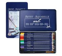 ITODA 12 Professional Watercolour Pencils Set with a Brush in Metal Box Water Soluble Pencils Colored Art Drawing Pencils for Adult Artist Beginners, Drawing Sketching Painting Art Supplies