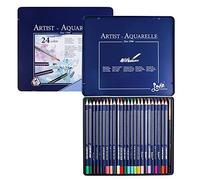 ITODA 24 Professional Watercolour Pencils Set with a Brush in Metal Box, Water Soluble Pencils Colored Art Drawing Pencils for Adult Artist Beginners, Drawing Sketching Painting Art Supplies