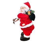 ITODA 27cm Electric Wiggle Hips Musical Santa Claus Battery Operated Christmas Singing Dancing Doll Music Toy Gift Christmas Decoration Ornament Figure for Home Festival Party Gift