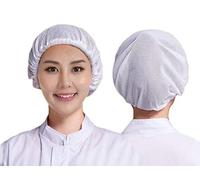ITODA 3 Pcs Industrial Workshop Cap Hair Net Mesh Dust Cap Elastic Kitchen Chef Hat Reusable Bouffant Washing Breathable Cooking Baker Hat Waiter Cap for Restaurant Bakery Working Food Service White