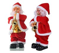 ITODA 30cm Standing Santa Handcraft Father Christmas Figure Xmas Old Man with Plush Beard Mini Christmas Workshop Decoration Ornament Figure Decorative for Fireplace Bookcase Dining Table Shop Window