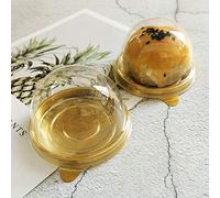 ITODA 50 Pcs Clear Plastic Mini Cupcake Boxes Gold Black Cake Packing Boxes Single Cup Cakes Dome Box Cupcake Muffin Cookies Holders Mini Cake Box for Christmas Wedding Birthday