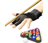 ITODA Anti-Slip Left Hand 3 Fingers Snooker Glove Breathable Open Finger Pool Gloves Quick-Dry Cue Sport Billiard Shooters Gloves Snooker Hand Accessories for Men Women Black