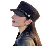 ITODA Chauffeur Hat Vintage Newsboy Caps Retro Flat Top Cap Classic Beret Cap Novelty Taxi Driver Captain Sailor Hat Fancy Dress for Christmas Halloween Role Play Theme Party Black