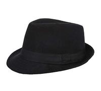 ITODA Classic Fedora Felt Trilby Hat Elegant Panama Fedora Hats Vintage Short Brim Jazz Cap Gentleman's Winter Roll-up Bowler Hat Gangster Fascinators Tea Party Headwear for Men Elders Black
