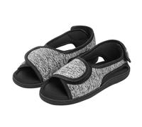ITODA Extra Wide Fit Swollen Feet Slippers Breathable Diabetic Edema Sandals Adjustable Upper Open Toe Shoes Non-slip Rubber Sole Footwear Comfort House Walking Slippers for Men Women M