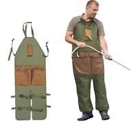 ITODA Gardening Tool Apron Oxford Garden Apron Waterproof Gardening Aprons Adjustable Multi-Purpose Tool Aprons for Men and Women for Garden, DIY, Potting, Woodwork and Yard Work(Brown)
