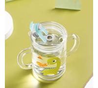 ITODA Glass Milk Measuring Cup 250ml Heat Resistant Drinking Cup Borosilicate Graduated Cups with Double Handles Leakproof Transparent Mug for Milk Juice Water Tea