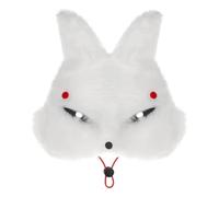 ITODA Halloween Animal Bunny Mask Furry Rabbit Face Masks Cute Plush Bunny Half Mask Fancy Dress Rabbit Eye Masks Animal Cosplay Accessories for Halloween Easter Carnival Party