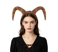 ITODA Halloween Animal Horns Headband Foldable Ox Goat Horn Headwear Gothic Devil Demon Hair Band Fancy Animal Cosplay Hair Accessory Festival Props for Halloween Carnival Party
