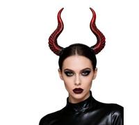 ITODA Halloween Devil Horn Headband Gothic Cosplay Horns Hairband Demon Witch Horn Headpiece Fancy Dress Costume Headwear for Adults Halloween Easter Carnival Party red