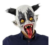 ITODA Halloween Scary Face Mask Horror Devil Grimaces Bat Clown Cosplay Mask Zombie Masks Latex Wizard Masks with Wig Halloween Carnival Haunted House Parties Supply for Adults