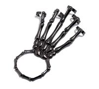 ITODA Halloween Skull Ring Bracelet Handmade Gothic Punk Skeleton Hand Bracelet Skull Finger Hand Bone Wristband Goth Horror Ghost Claw Ornaments for Halloween Nightclub Party Women Girls