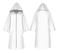 ITODA Jedi Robe Hooded Cloak Knight Cosplay Costume Vampire Cloak Hooded Wizard Tunic Halloween Grim Reaper Cape Long Cape Hoodies Robe Fancy Dress Cosplay for Adult and Kids