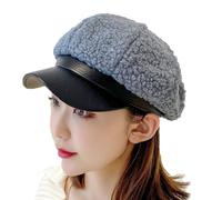 ITODA Ladies Beret Hat Flat Cap Baker Boy Cap Autumn Winter Warm Beanie Cap Newsboy Cabbie Cap Visor Peaked Hat for Women Girls