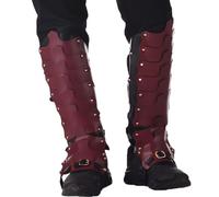 ITODA Medieval Boot Covers PU Leather Knight Leg Guards Viking Gaiters Boot Toppers Fancy Dress Costume for Halloween Carnival LARP Cosplay Men Women