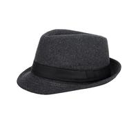 ITODA Men Fedora Trilby Hat Classic Fedora Panama Hats Elegant Short Brim Jazz Cap Vintage Roll-up Gentleman Bowler Hat Gangster Party Headwear for Men Women Dark-Grey