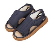 ITODA Men Swollen Slippers Wide Fit Diabetic Sandals Open Toe Slippers Adjustable Edema Slipper Elderly Shoes Non Slip Indoor Outdoor Home Slipper or Swollen Feet Plantar Fasciitis(Blue,UK 10-11)