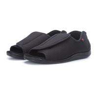 ITODA Men's Swollen Slippers Comfy Extra Wide Diabetic Slippers Elderly Shoes Breathable Open Toe Sandals Adjustable Slide Slipper Non Slip House Slipper for Arthritis Edema Swollen (UK9/US9/EU44)