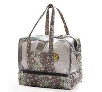 ITODA Mesh Beach Tote Bag Dry and Wet Separation Swimming Bag Large Capacity Waterproof Package Handbag Beach Case Canvas Fabric Bag for Women and Men