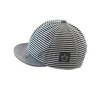 ITODA Newborn Baby Cotton Stripes Baseball Cap Boys Girls Mesh Cap Sun Hat Spring Summer Bucket Hat UV Protection Sun Hat Infant Toddler Cap Adjustable Peaked Cap for Baby 3-12 Months Blue
