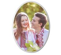 ITODA Personalized Memorial Ceramic Photo Tile Headstone Portrait Picture Thermal Transfer Oval/Heart-Shaped Memorial Slate Photo Tile Tombstone Indoor Porcelain Image Photo(Oval Shape(6inch))