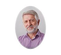 ITODA Personalized Memorial Ceramic Photo Tile Headstone Portrait Picture Thermal Transfer Oval/Heart-Shaped Memorial Slate Photo Tile Tombstone Indoor Porcelain Image Photo(Oval Shape(4inch))